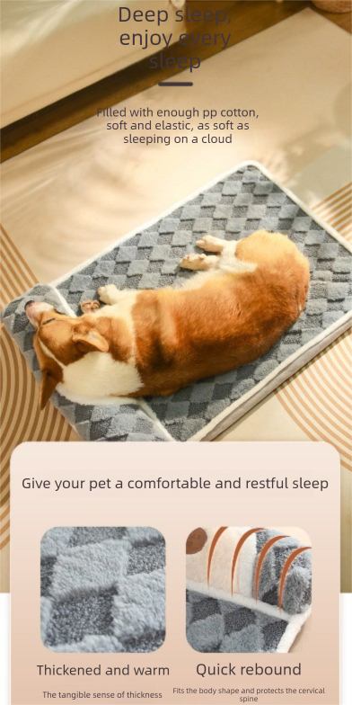 Thickened Soft Pet Bed Mat L Size Grey Comfortable Large Dog Sleeping Pad Washable Cushion for Big Dogs and Cats All Season Use - view 5