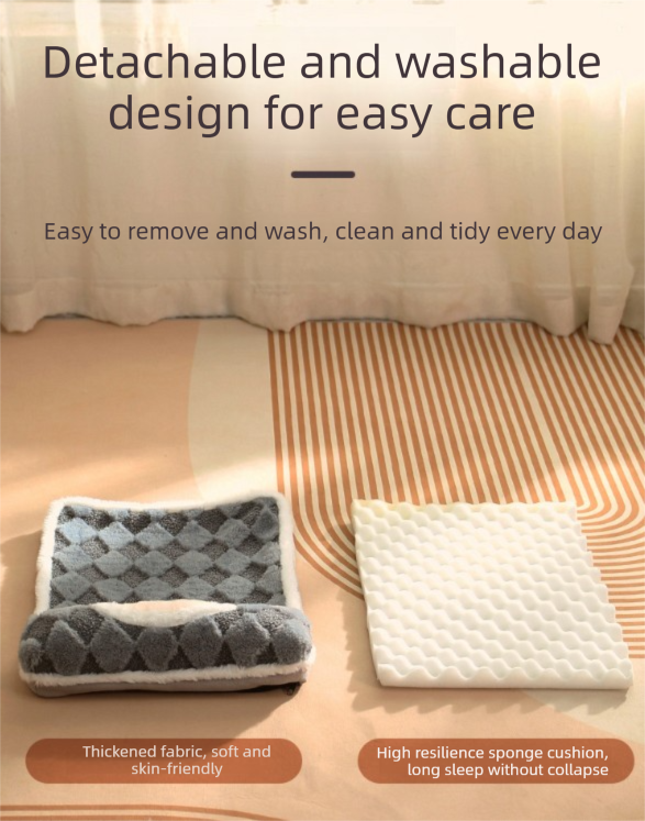Thickened Soft Pet Bed Mat XL Size Grey Extra Large Dog Sleeping Pad Washable Cushion for Large Breeds and Multi-Pet Use All Season - view 6