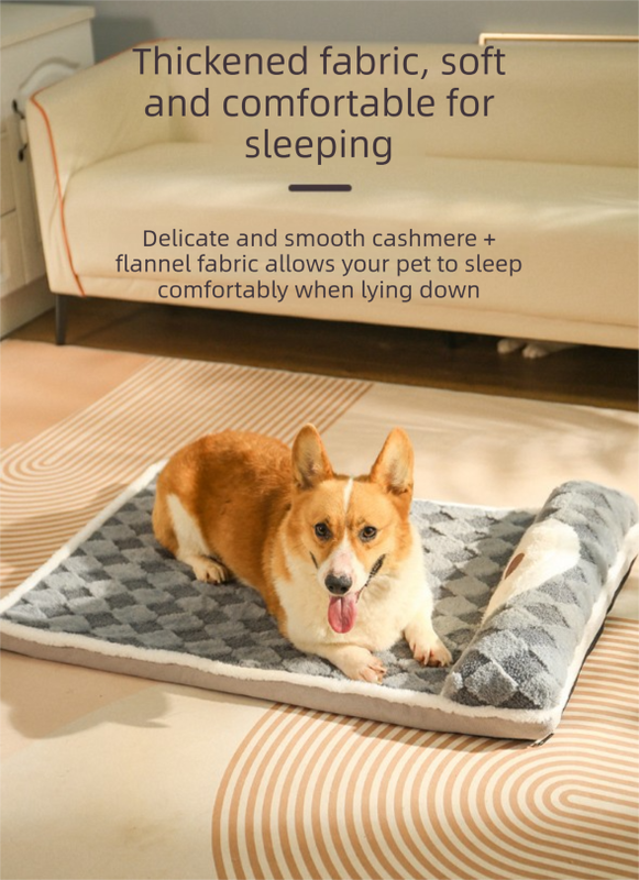 Thickened Soft Pet Bed Mat L Size Coffee-milk Comfortable Large Dog Sleeping Pad Washable Cushion for Big Dogs and Cats All Season Use - view 3