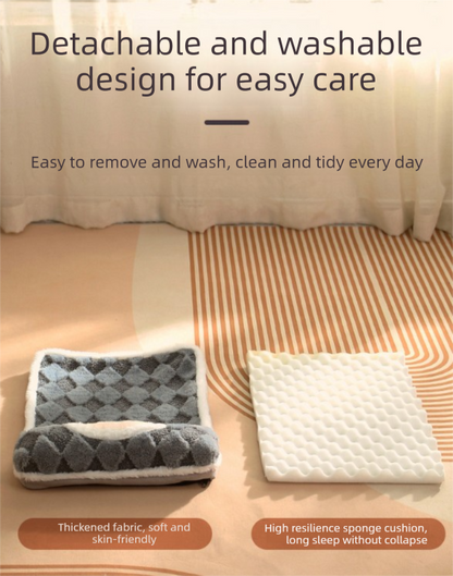 Thickened Soft Pet Bed Mat XL Size Coffee-milk Extra Large Dog Sleeping Pad Washable Cushion for Large Breeds and Multi-Pet Use All Season - view 6