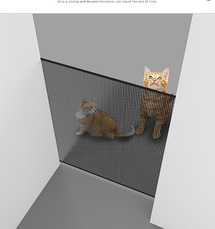 Automatic Retractable Pet Gate 110x78cm Safety Dog Fence No-Drill Mesh Isolation Rail with Auto-Rebound for Stairs Hallways and Doorways Black - view 3