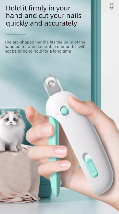 Adjustable Cat Nail Clippers Safety Round Hole Trimmer 1mm-3.5mm Anti-Splash Grooming Tool with File for Kittens & Rabbits Blue - view 5