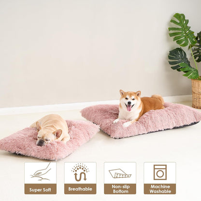 Luxury Long Plush Pet Bed Mat Faux Fur Crate Pad 125x85cm Creamy White XXXL Soft Warm Cushion for Giant Breeds - view 2