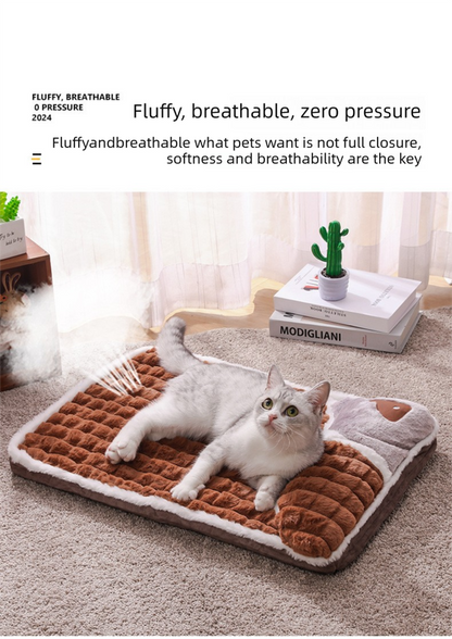 Thickened Pet Sofa Bed XXL Size 100x70cm Coffee Dog Mat with Integrated Pillow Soft Washable Sleeping Pad for Dogs and Cats All Season Comfort - view 5