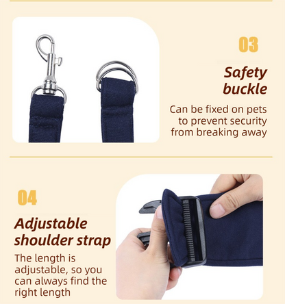 Pink Lightweight Breathable Pet Crossbody Bag with Adjustable Padded Strap & Reversible Double-Sided Design - view 4