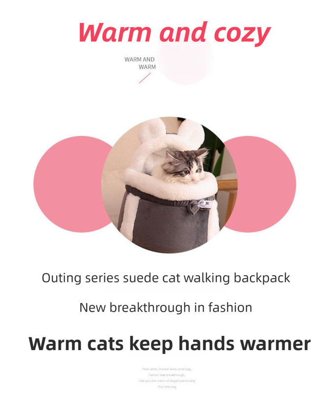 Grey 2-in-1 Ultra-Soft Plush Pet Carrier & Mobile Bed - Portable & Lightweight Cute Rabbit Ear Design Travel Cabin (XL 38 x 25 x 30CM) - view 2