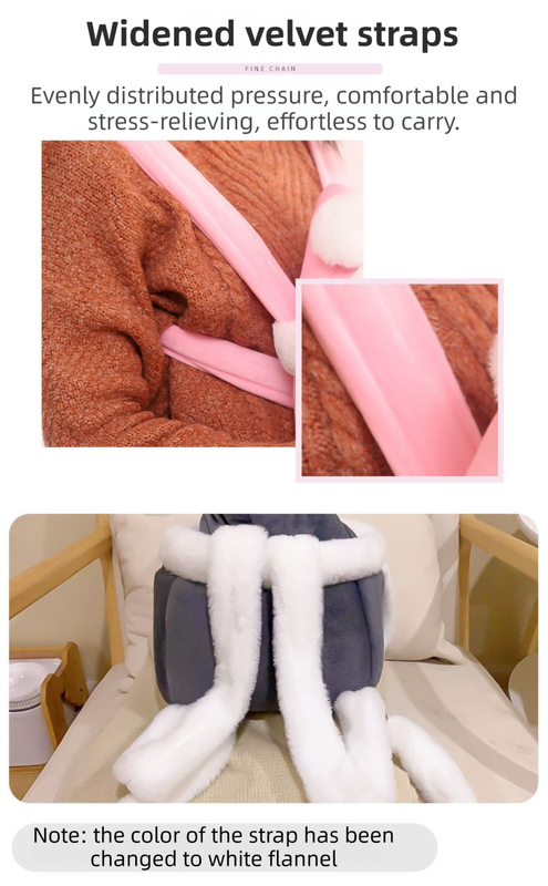 Grey 2-in-1 Ultra-Soft Plush Pet Carrier & Mobile Bed - Portable & Lightweight Cute Rabbit Ear Design Travel Cabin (XL 38 x 25 x 30CM) - view 4