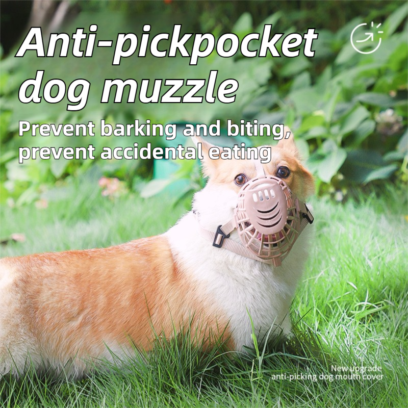 Anti-Biting & Anti-Foraging Dog Muzzle - Breathable & Soft TPE Safety Mask with Secure Straps (#6 Fits 25kg)