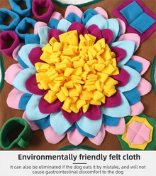 Yellow 48x48CM Durable Felt Cloth Pet Puzzle Sniffing Mat - Mental Stimulation & Slow Feeding Pad - view 2