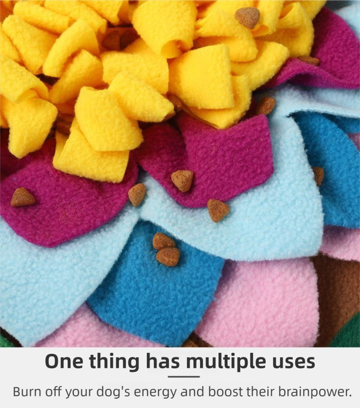 Yellow 48x48CM Durable Felt Cloth Pet Puzzle Sniffing Mat - Mental Stimulation & Slow Feeding Pad - view 3