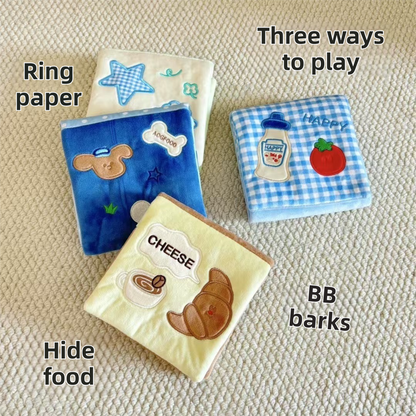Soft Plush Interactive Sniffing Wallet with Hidden Treat Pockets (Style 1) - Squeaky Enrichment & Boredom Buster for Dog - view 3