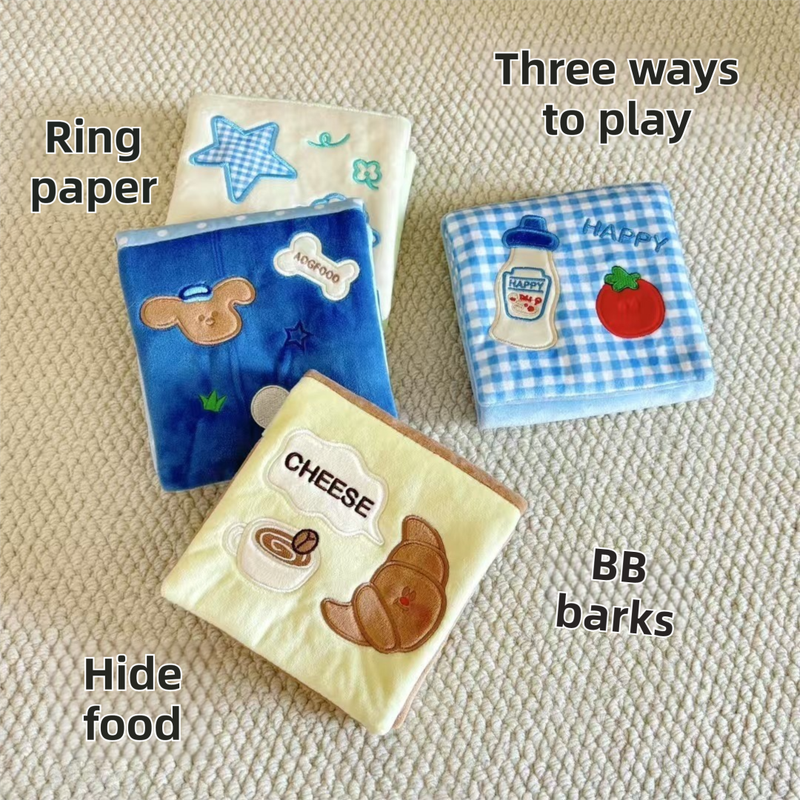 Soft Plush Interactive Sniffing Wallet with Hidden Treat Pockets (Style 3) - Squeaky Enrichment & Boredom Buster for Dog - view 3