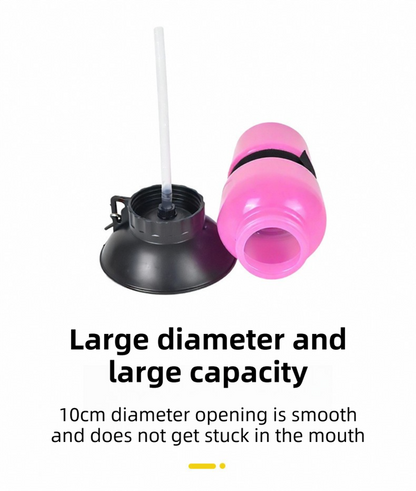 Pink 500ML Portable Pet Dog Water Bottle with 10cm Wide Bowl - Leakproof Travel Drinker for Outdoor Walking and Hiking - view 4
