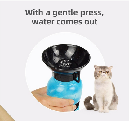 Pink 500ML Portable Pet Dog Water Bottle with 10cm Wide Bowl - Leakproof Travel Drinker for Outdoor Walking and Hiking - view 5