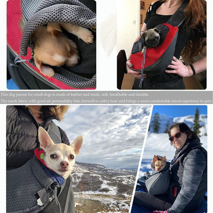 Green Hands-Free Pet Chest Carrier - Breathable Mesh Crossbody Bag for Dogs & Cats within 2.5KG - view 2