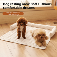 Grey Pet Sofa Protector & Calming Bolster Bed with Long Plush - 75x75CM Thickened Non Slip Furniture Cover for Cats & Dogs - view 2