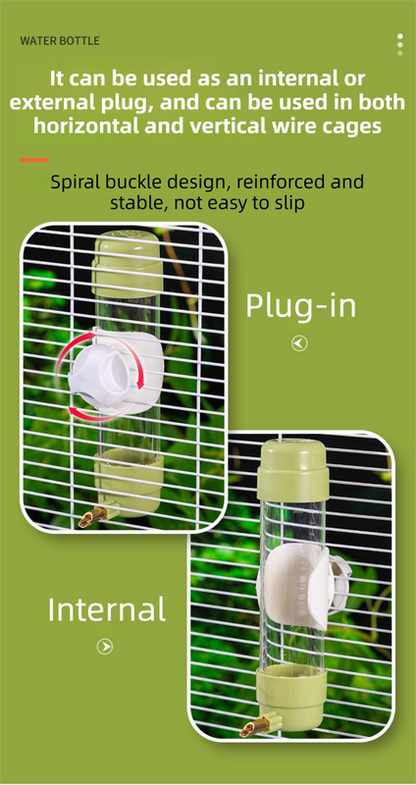 White Automatic Bird Water Dispenser with Extended Brass Needle Valve and Graduated Marking - 200ML Transparent Threaded Cap Feeder - view 5