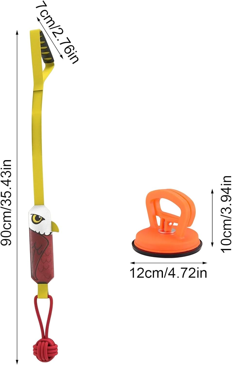Eagle-shaped Tug-of-War Dog Toy with Suction Cup & Chew Rope Knot - Interactive Squeaky Molar Toy for Puppies & Small Dogs - view 2