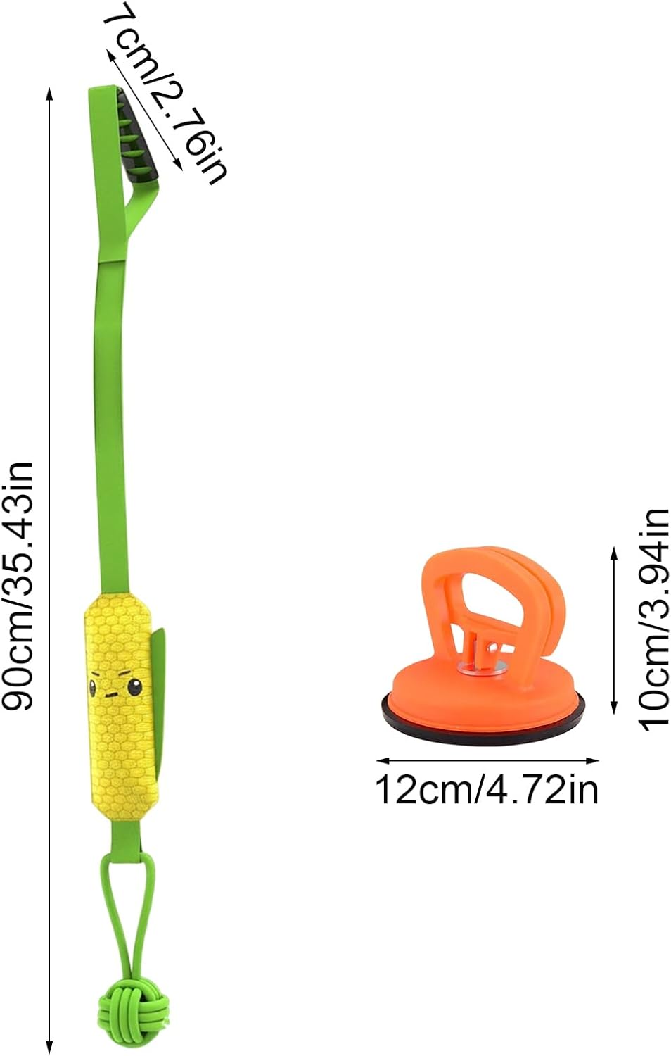 Corn-shaped Tug-of-War Dog Toy with Suction Cup & Chew Rope Knot - Interactive Squeaky Molar Toy for Puppies & Small Dogs - view 2
