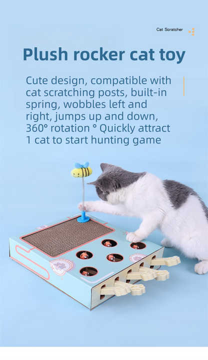 Whack-A-Mole Cat Toy (Figurine Mole & 5 Hole) - Interactive Puzzle Box - view 4