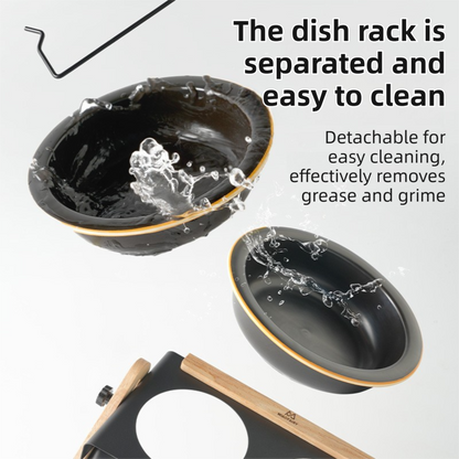 White Elevated Adjustable (9-14CM) Double Ceramic Bowls Pet Diner - Ergonomic 270° Tilt Controlled Tip-Proof Stable Iron Base - view 4