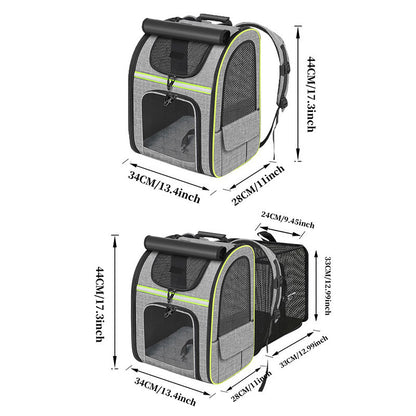 Black Large Expandable Cat Travel Backpack - Breathable & Collapsible Pet Carrier 62x34x43CM - view 4
