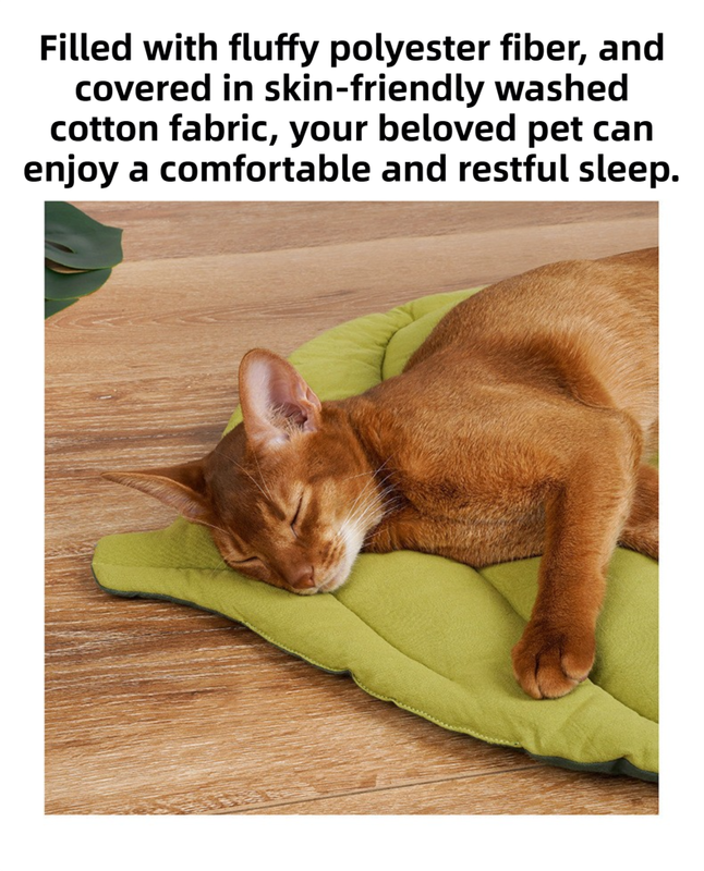 Green Heart-Leaf Decorative Pet Mat (66 x 63 CM) - Reversible Thickened All-Season Botanical Floor Pad for Pets & Humans - view 5
