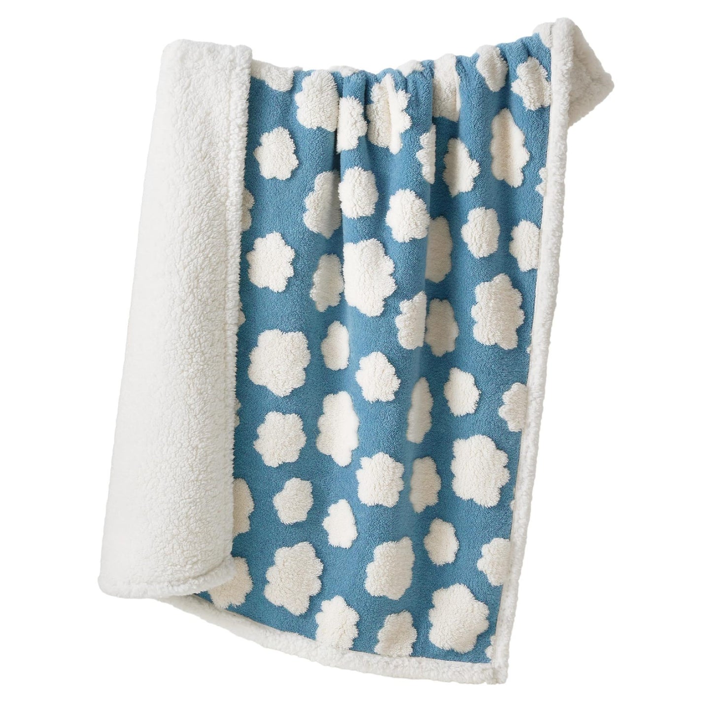 65 x 90 CM Waterproof Soft Sherpa Fleece Pet Blanket (Blue Sky & Clouds) - Reversible Thickened Furniture Protector for Dogs & Cats - view 2