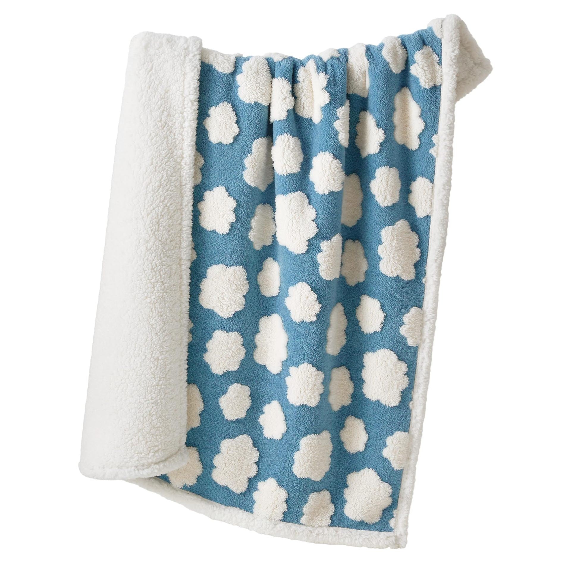 75 x 100 CM Waterproof Soft Sherpa Fleece Pet Blanket (Blue Sky & Clouds) - Reversible Thickened Furniture Protector for Dogs & Cats - view 2