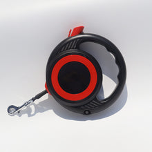 Black-red Heavy Duty Retractable Dog Leash with Ergonomic Wide Handle - Automatic Tangle-Free Extending Lead for Large and Medium Dogs - Carbon Fiber Texture