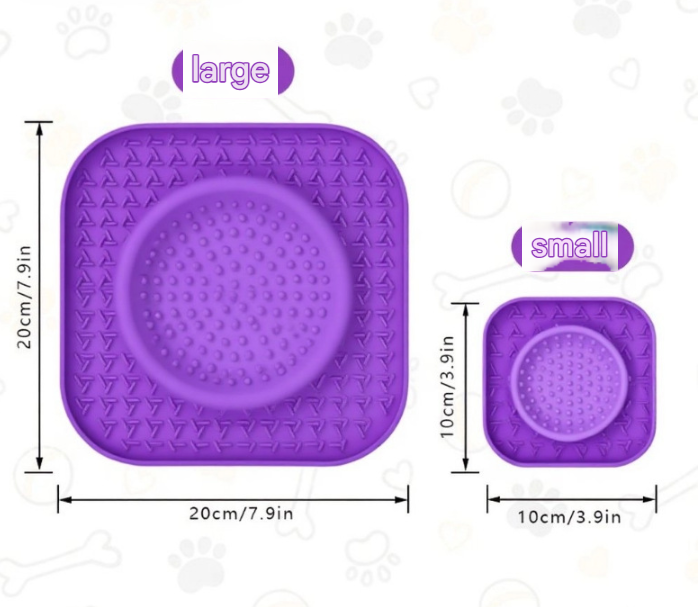 L Blue 2-Pack Premium Silicone Pet Lick Mat - Slow Feeder for Dogs and Cats with Powerful Suction Base - Anxiety Relief and Boredom Buster for Grooming and Bathing - view 3