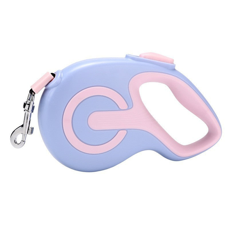 Light Purple 3 Meter Retractable Dog Leash | Ergonomic Anti-Slip Grip | Heavy Duty Nylon Rope for Small to Medium Dogs
