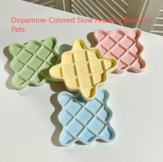 Pink Ceramic Slow Feeder Licking Plate for Cats and Dogs | Raised Anti-Choking Grid Design | 11.5 cm Durable Pet Dish - view 2