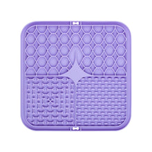 2PCS Purple 20 x 20 cm Silicone Pet Lick Mat | Multi-Zone Slow Feeder Pad with Suction Cups | Anxiety Relief Dog & Cat Bowl