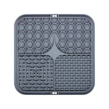 2PCS Grey 20 x 20 cm Silicone Pet Lick Mat | Multi-Zone Slow Feeder Pad with Suction Cups | Anxiety Relief Dog & Cat Bowl