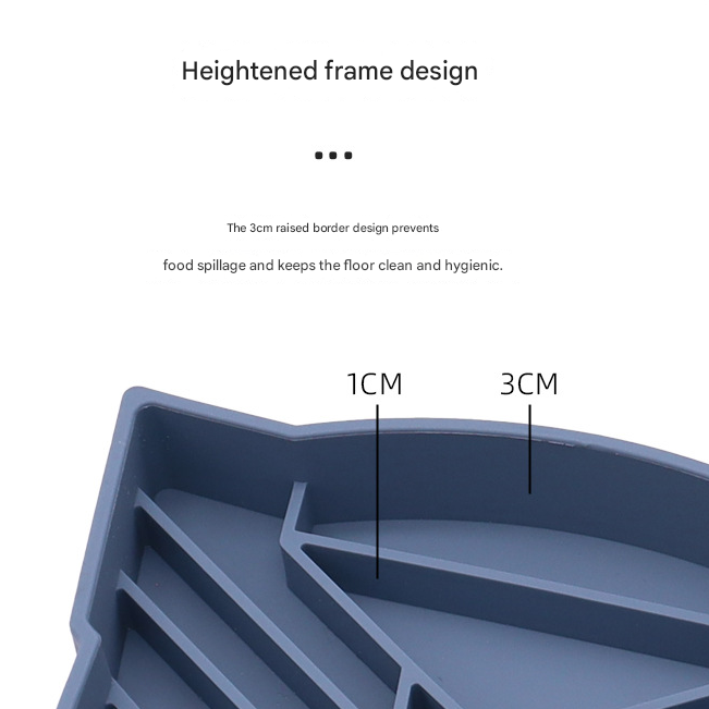 Blue Silicone Anti-Gulping Slow Feeder Mat | Unique Pet Food Maze Design | Non-Slip Suction Base for Dogs and Cats - view 3