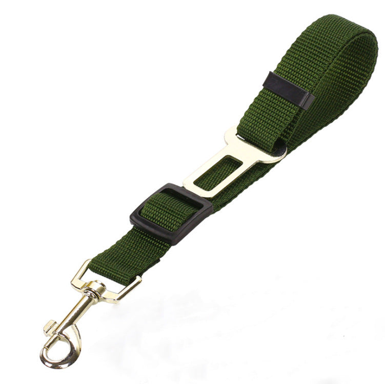 Green 5PCS Universal Adjustable Pet Car Safety Seat Belt | Heavy Duty Retractable Harness Restraint | Anti-Jump Window Safety Clip