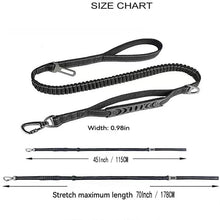 Khaki Heavy Duty Elastic Bungee Dog Leash | Anti-Pull Safety Shock Absorber | Multi-Functional Training Lead for Medium to Large Dogs - view 2