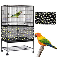 XXL Black Flower【Height 40, Circumference 220】 Large Bird Cage Seed Catcher Net Cover - Adjustable Mesh Guard Splash-Proof Dust Cover for Indoor Outdoor Cages