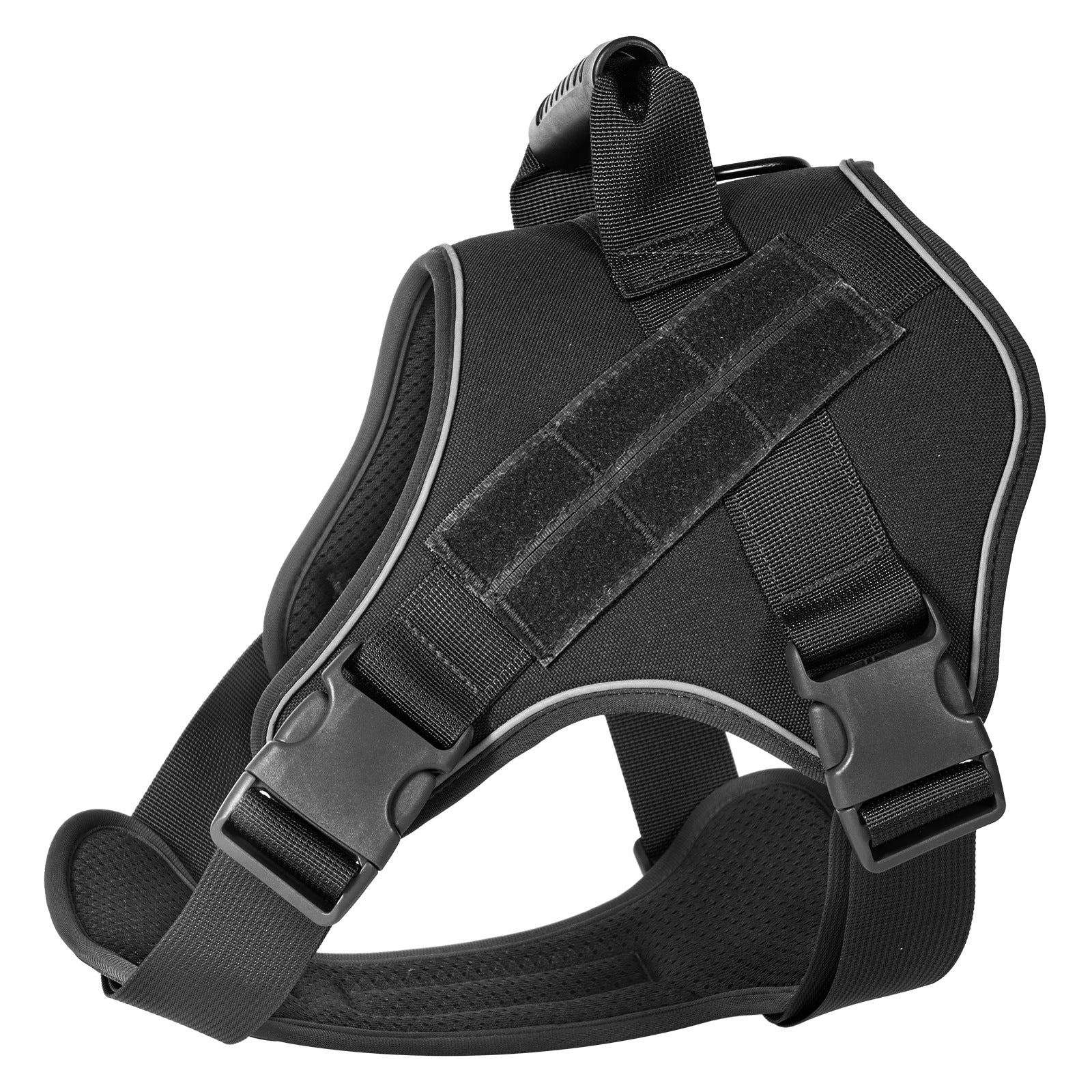 L Black Professional Tactical No-Pull Dog Harness | Reflective Breathable Mesh Vest | Heavy Duty Training Gear with Control Handle