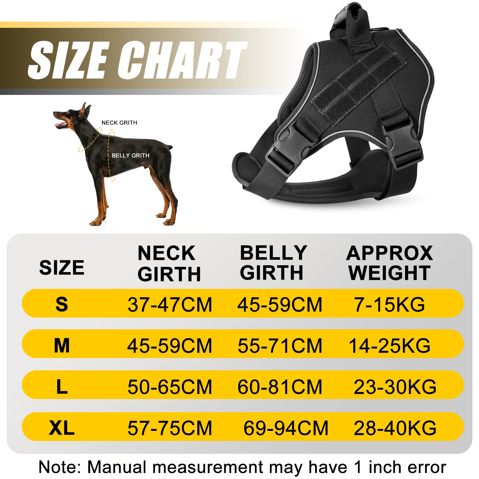 XL Black Professional Tactical No-Pull Dog Harness | Reflective Breathable Mesh Vest | Heavy Duty Training Gear with Control Handle - view 2