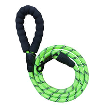Green 1.5m Heavy Duty Reflective Dog Leash | Soft Padded Handle | Thickened 1.3cm Climbing Rope Lead for Medium to Large Dogs