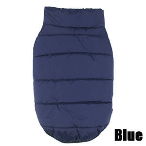 XS Navy Blue Premium Fleece-Lined Pet Winter Vest | Thickened Padded Dog and Cat Coat | Warm Windproof Outdoor Jacket