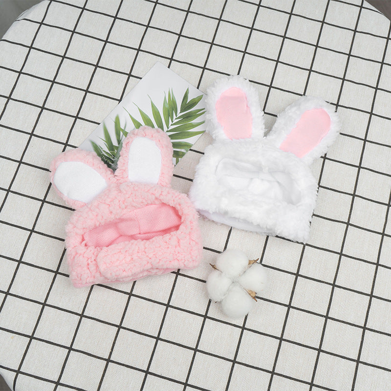 2 Pcs White Adorable Bunny Ears Cat Hat – Soft Plush Pet Costume Headband for Cats - view 3