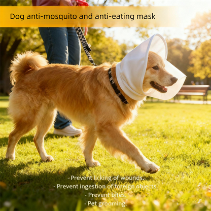 Size S Black Mesh Net Hood for Dogs – Protective Face Cover Against Insects, Debris, and Oral Ingestion - view 5