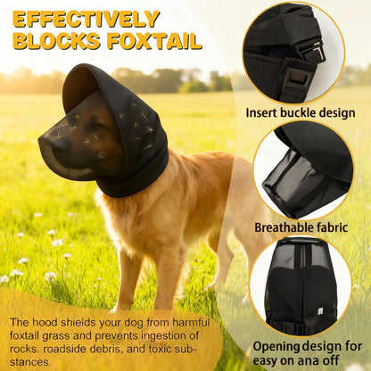 Size L White Mesh Net Hood for Dogs – Protective Face Cover Against Insects, Debris, and Oral Ingestion - view 3
