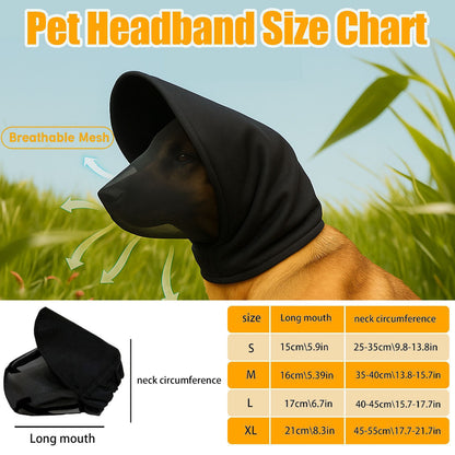 Size XL White Mesh Net Hood for Dogs – Protective Face Cover Against Insects, Debris, and Oral Ingestion - view 4