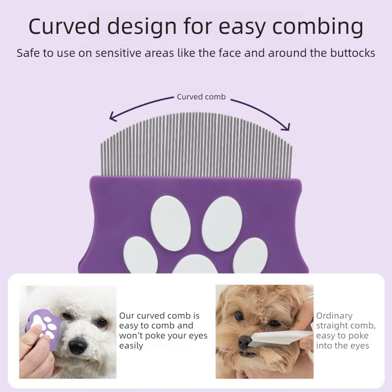 2 Pcs Light Green Gentle Pet Face & Flea Comb – Mini Grooming Tool for Cats & Dogs with Rounded Teeth - view 3