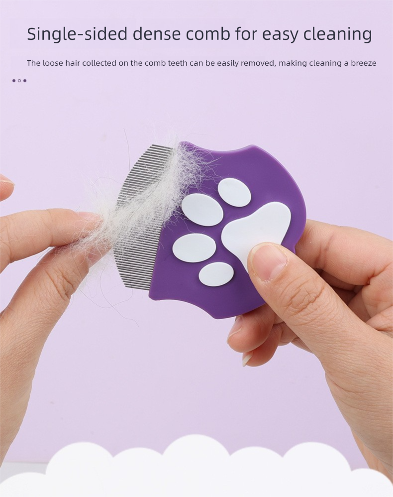 2 Pcs Dark Blue Gentle Pet Face & Flea Comb – Mini Grooming Tool for Cats & Dogs with Rounded Teeth - view 5