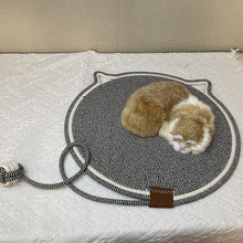 Grey Durable Cat Scratching Mat with Attached Toy Ball - Washable and Multi-Functional, Ideal for Cats' Scratching and Sleeping - 50cm Diameter
